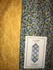 Crazy Eights Table Runner Quilt FABRIC KIT w/Blue & Yellow