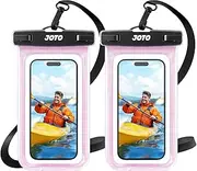 JOTO Waterproof Phone Pouch IPX8 Universal Waterproof Case Dry Bag Phone Protector for iPhone 16 15 14 13 12 11 Pro Max Plus XS XR X 8 Galaxy S24 S23 S22 S21 S20 Pixel Up to 7" -2 Pack, Clearpink