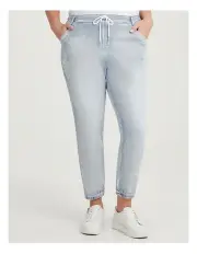 [Taking Shape] Cotton Blend Elastic Cuff Jogger in Ice Blue