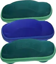 [GLSTOY] Sunglasses Organizer 3 Pack Soft Glasses Case Zipper for Eyewear Storage Random Color