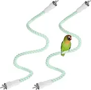 uxcell 2-Pack Rope Perches for Bird Cages, 31.5 in Length Comfort Grip Flexible Rope Perch Beak & Paw Grinding for Parrots/Cockatiels/Parakeets, Bird Platform Sand [Cyan]