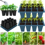 2pcs Seed Starting Tray Silicone Seed Starter Tray 12 Cell Seedling Trays◇Garden
