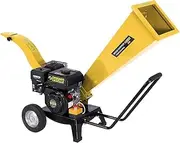 Ducar Wood Chipper Garden Mulcher Shredder 7hp Petrol Motor Grinder - Z06 Yellow
