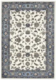 Classic Sydney White with Blue Border Rug