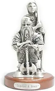 Legolas and Gimli Lord of The Rings LOTR Miniature Pewter Gift Statue Collectible Figure Token 4.6 in X 2.8 in X 2.8 in J. R. R. Tolkien The Hobbit Simarillion