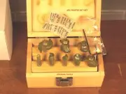 ROUTER BITS 8pc SET 6mm SHANK.- NEW IN WOOD BOX.
