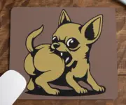 Chihuahua biting its Behind Humor Graphic Mouse Pad