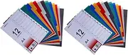 Tofficu 2pcs Index Page Dividers for A4 Notebook 12 Tabs Plastic Colorful for Tab Cards Memo