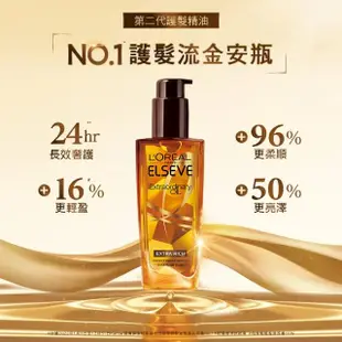 【LOREAL Paris 巴黎萊雅】全新升級 奢護1+1組(金緻護髮精油+黃金胜高效修護髮膜)