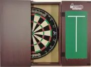 PRO STAR Dart Board Set Mahogany Dart Board Cabinet Pro MICRO Wire Dart Board