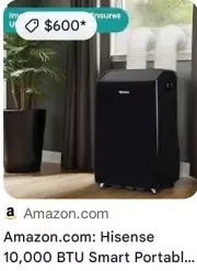 B - Hisense 550 SF 10,000 BTU Portable Air Conditioner AP1022HW1GD - NEW!!