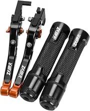Motorcycle Handlebar End Cap for Kawsaki ZX6R ZX6RR 2000-2004 2003 2002 2001 ZX-6RR ZX Motorcycle Adjustable Extendable Brake Clutch Levers Handlebar Grips(O)