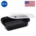 50-Pack 28 oz Meal Prep Containers with Lids - BPA Free, Microwave Freezer Safe