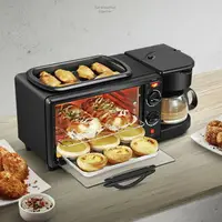 在飛比找樂天市場購物網優惠-三合一多功能家用110V220V早餐機咖啡機多士爐迷你烤箱外