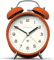 NEWGATE ® Charlie Bell Echo Alarm - Small Contemporary Bedside Alarm Clock - Bedroom Accessories - Alarm Clocks - Desk Accessories - Bedside Clock - Arabic Numerals - Orange