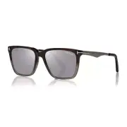 New Tom Ford FT0862-F 56C Black with Shiny Dark Ruthenium/Polarized Smoke 56-...