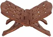 Vrindavan Bazaar Wooden Hand Carved Holy Book Stand 25 inch