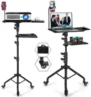 REASOR Projector Stand with Wheels,Height Adjustable Laptop Tripod Stand,Roll...