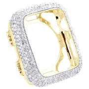 10K Yellow Gold Baguette Diamond Custom Case 44mm Series 6 Apple Watch 5 CT.