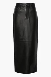 LEATHER COLUMN SKIRT