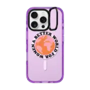 iPhone 16 Pro Impact Ring Stand Case MagSafe Compatible A Better World for Women iPhone Case by Quotes by Christie