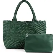 [SLHFPX] Handmade Woven Bag Satchel Handbag For Women Vegan Leather Tote Bag With Purses Travel Shoulder Bag Underarm Bag