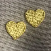 Gold Heart Patch Set - 1/2 inch x 1/2 inch each (iron-on)
