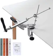 Professional Knife Sharpener Fixed Angle Sharpening System with 4 Whetstones, 360° Flip, for Kitchen Knives