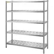 VEVOR Storage Shelf, 5-Tier Storage Shelving Unit, Stainless Steel Garage Shelf, 59.1 x 17.7 x 70.9 inch Heavy Duty Storage Shelving, 661 Lbs Total Ca