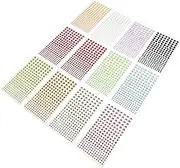 HAPINARY 12 Sheets Self Adhesive Rhinestone Stickers for Face Body Nail Art DIY Crafts for Festivals Parties and Special Occasions Gems Per Easy to Use