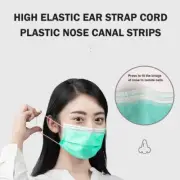 100Pcs Face Masks Disposable 3-Layer Mouth Nose Covers Protective Safety Green
