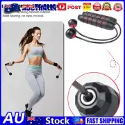 Cordless Jump Rope Adult Student Competition Skipping Rope (Black Red) AU