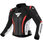 Miura 2.0 Ladies Black White Red Leather Motorcycle Jacket