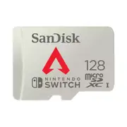 SanDisk, Nintendo and EA Apex Legends Cobranded microSDXC, SQXAO, 128GB, U3, C10, UHS-1, 100MB/s R, 90MB/s W, 3x5, Lifetime Limited
