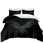 Artistic Flying Owl Drawing Quilt Cover