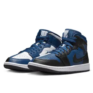 【NIKE】WMNS AIR JORDAN 1 MID SE 籃球鞋 女鞋 陰陽鞋 黑藍白-DR0501401