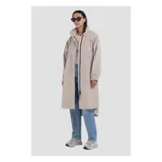 Replay Womens Jackets Long Tech Parka w/ Flap Pocket Grey
