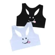 GIRLS 2 PACK CROP TOP SEAM FREE/SEAMFREE SPORTS BRA 9-15 Years