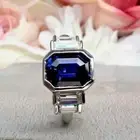 2Ct Emerald Lab Created Sapphire Women's Engagement Ring 14K White Gold Plated