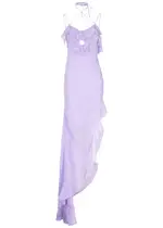 DE LA Vali Magdalena Asymmetric Chiffon Maxi Dress - Lilac - 8 (UK8 / S) 8 (UK8 / S)