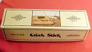 Vintage Scissor Knife Sharpener Two Stage 4 Rods Wood Base Crock Stick With Box