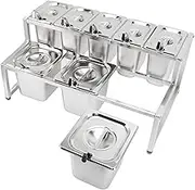 Stainless Steel Condiment Station, Resistant Rounded Corners Jam Organizer Stand Integrated Detachable for Restaurant (13)