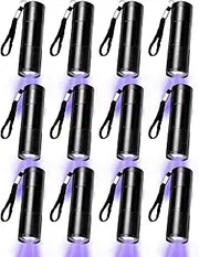 12 Pieces UV Blacklight Flashlights Purple Light , LED Light, Handheld, Mini Light Torch Detector, Portable UV Flashlight Torch for Pets Stains Urine for Dog/Cat, Dry Stains,Resin Curing,Bed Bug