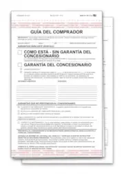 As Is Spanish Buyers Guide for Car Dealerships - 2-Part, Snap-Out, Carbonless