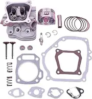 Cylinder Head Gasket Piston Kit for GX160 6.5HP Engine 14711-ZF1-000 W Intake Exhaust Valve Spring Retainer
