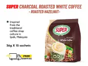 SUPER Charcoal Roasted Hazelnut White Coffee 15 Sac x 36g FREE Shipping
