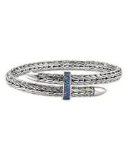 John Hardy Sterling Silver Blue Sapphire Spear Flex Cuff Bracelet
