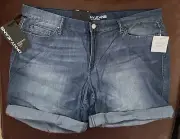 NEW! DKNY JEANS BLEECKER RELAXED Blue Bermuda Shorts Denim Pockets Lghtwt 16 NWT