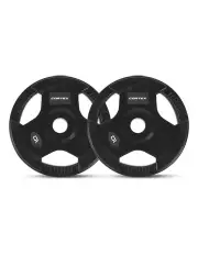 [Cortex] 10kg Tri Grip Olympic Plates 50mm Pair in Black