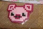 Beaded Picture - Pink Pig